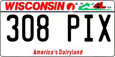 WI license plate 308PIX