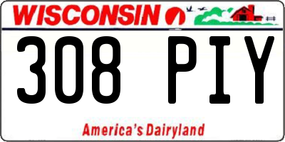 WI license plate 308PIY