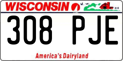 WI license plate 308PJE