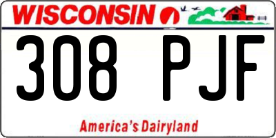 WI license plate 308PJF