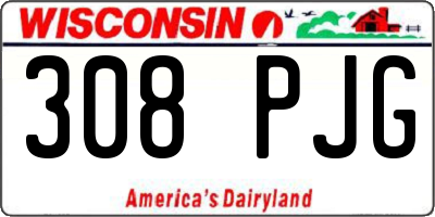 WI license plate 308PJG