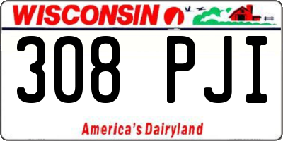 WI license plate 308PJI