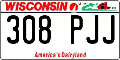 WI license plate 308PJJ