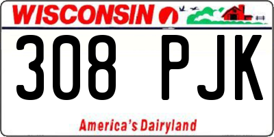 WI license plate 308PJK