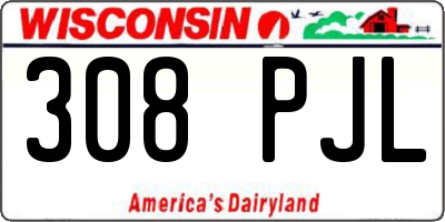 WI license plate 308PJL
