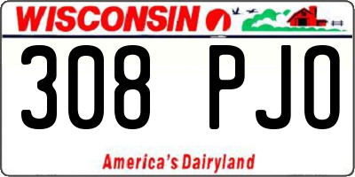 WI license plate 308PJO