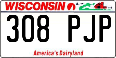 WI license plate 308PJP