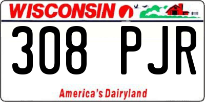 WI license plate 308PJR