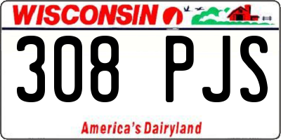 WI license plate 308PJS
