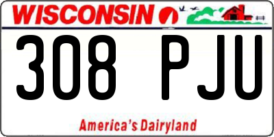 WI license plate 308PJU