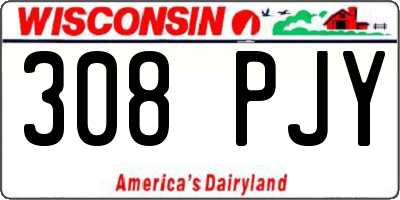 WI license plate 308PJY