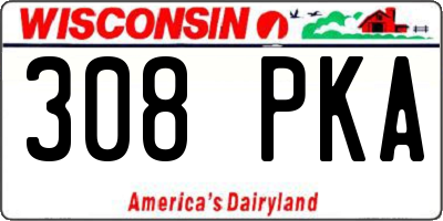 WI license plate 308PKA