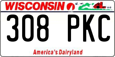 WI license plate 308PKC