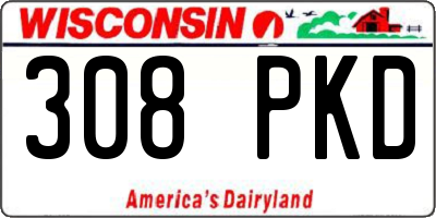 WI license plate 308PKD