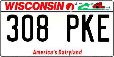 WI license plate 308PKE