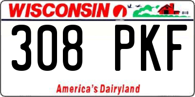 WI license plate 308PKF