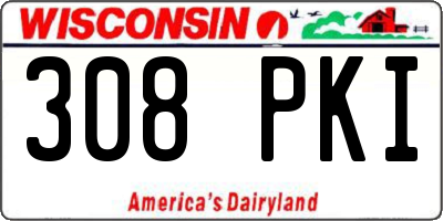 WI license plate 308PKI