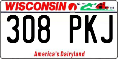 WI license plate 308PKJ