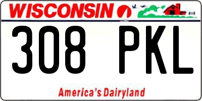 WI license plate 308PKL