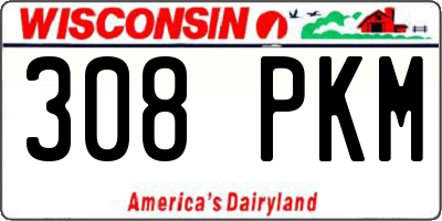 WI license plate 308PKM