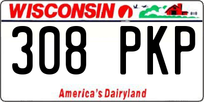 WI license plate 308PKP