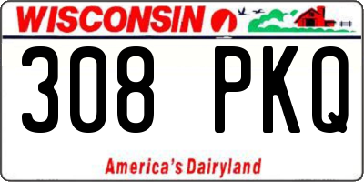 WI license plate 308PKQ