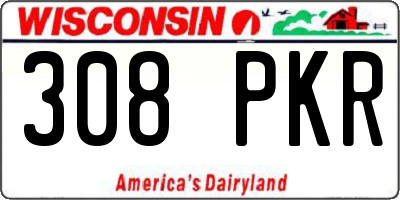 WI license plate 308PKR