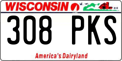 WI license plate 308PKS