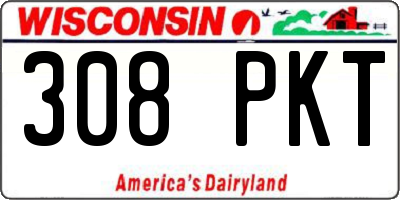 WI license plate 308PKT