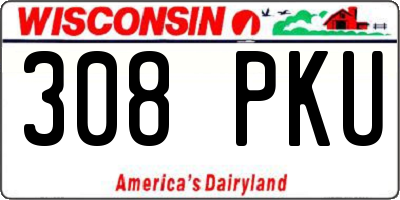 WI license plate 308PKU