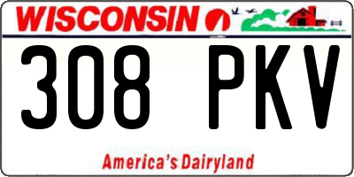 WI license plate 308PKV
