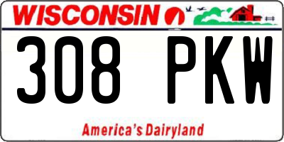 WI license plate 308PKW