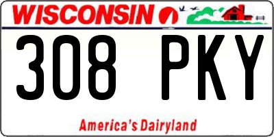 WI license plate 308PKY