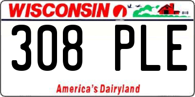 WI license plate 308PLE