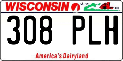 WI license plate 308PLH