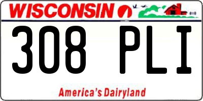 WI license plate 308PLI