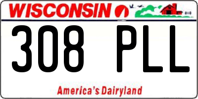 WI license plate 308PLL