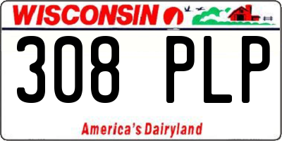 WI license plate 308PLP