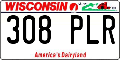 WI license plate 308PLR