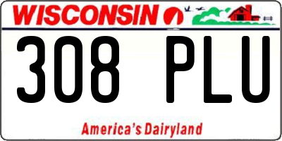 WI license plate 308PLU