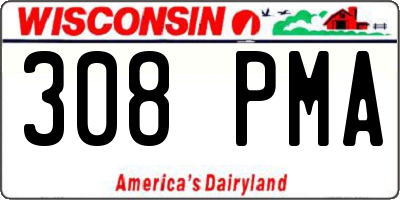 WI license plate 308PMA