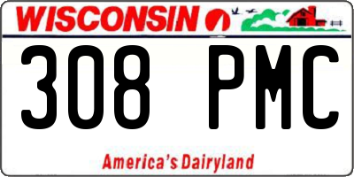 WI license plate 308PMC