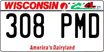 WI license plate 308PMD