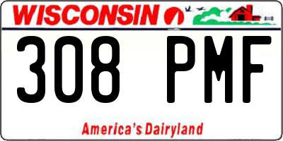 WI license plate 308PMF