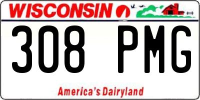 WI license plate 308PMG