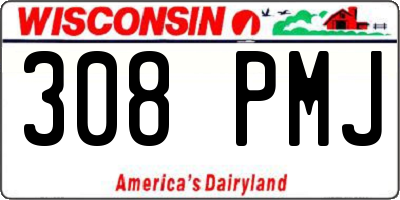 WI license plate 308PMJ