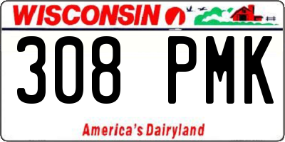 WI license plate 308PMK