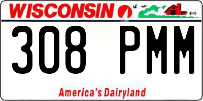 WI license plate 308PMM