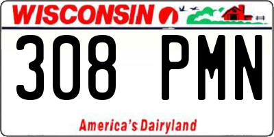 WI license plate 308PMN