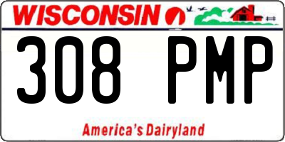 WI license plate 308PMP